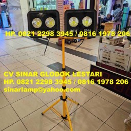 Tiang Tripod Lampu Sorot LED 2 x 100 Watt